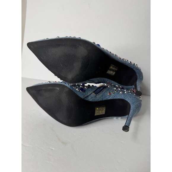 Anthropologie Jeffrey Campbell Dazzle Boots Size 8.5 Denim NEW - Picture 8 of 9